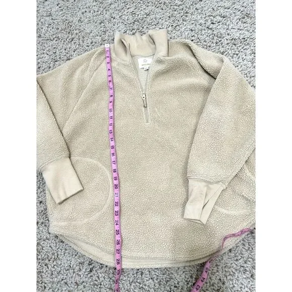 Aerie Offline Oversized Sherpa Quarter Zip in Soft Oat | Womens Size Small - Picture 8 of 12